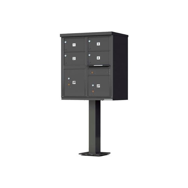 Florence Mfg Co Vital Cluster Box Unit, 4 Mailboxes & 2 Parcel Lockers, Dark Bronze 1570-4T5DBAF - main